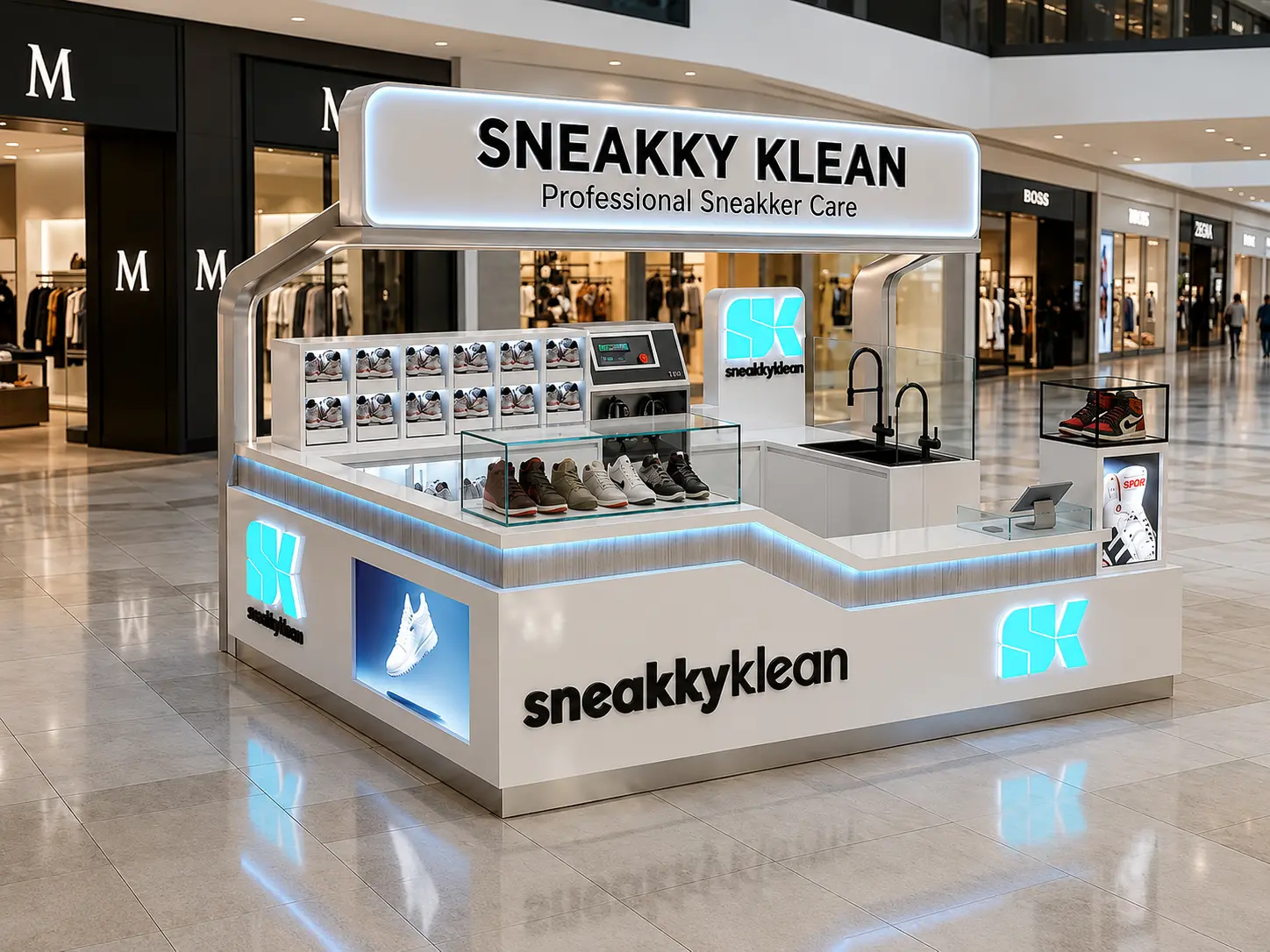 GO BACK TO SCHOOL IN STYLE WITH CLEAN KICKS, SNEAKKY KLEAN® BRINGS ITS FIRST KIOSK CONCEPT, SNEAKKY EXPRESS, TO SAWGRASS MILLS