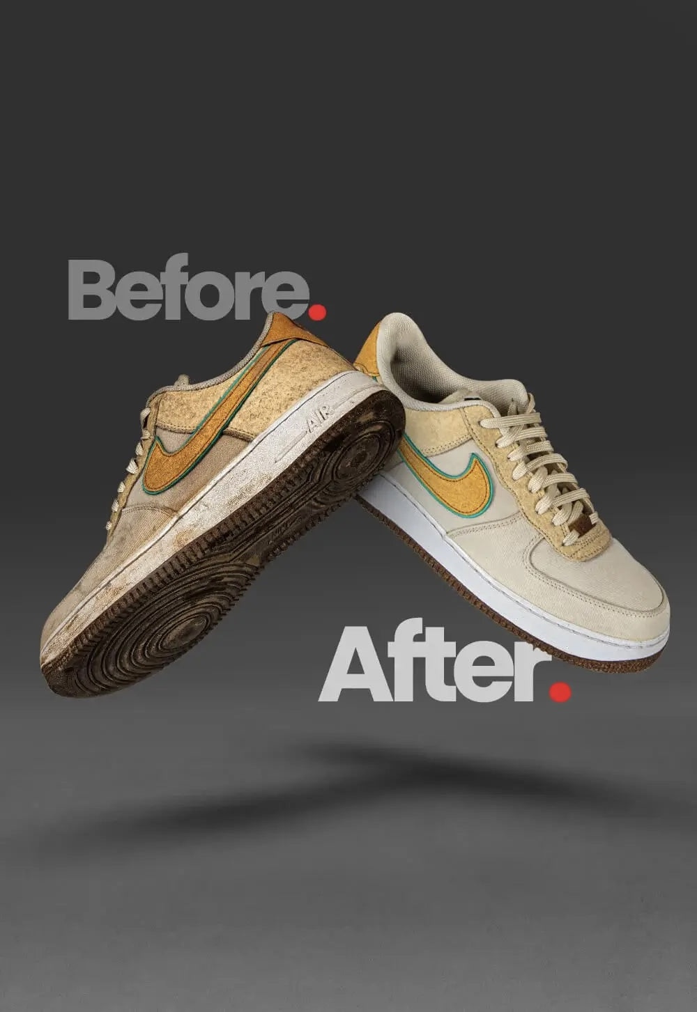 Before and After Shoe cleaning